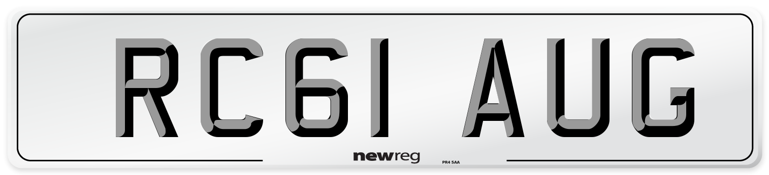 RC61 AUG Number Plate from New Reg
